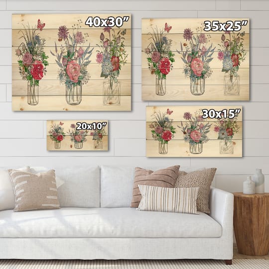 Designart - Bouquets of Wildflowers In Transparent Vases I